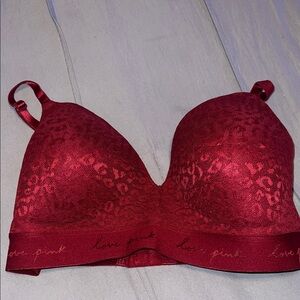 BRAND NEW PINK Victoria's Secret Red Lace Push-Up Bra